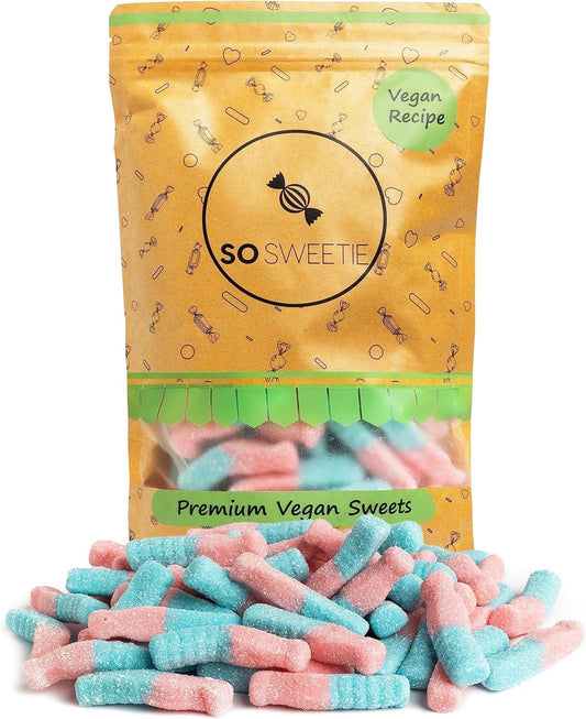 SoSweetie VEGAN Fizzy Bubblegum Bottles | Fizzy Sweets in a resealable pouch