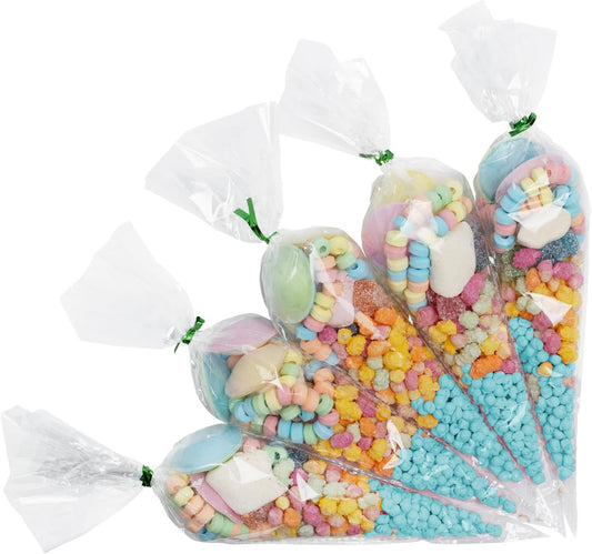 5 x Sweet Cones Pre Filled [BLUE] Vegan and Halal Friendly Party Bag Sweets for boys and girls - perfect for birthday parties