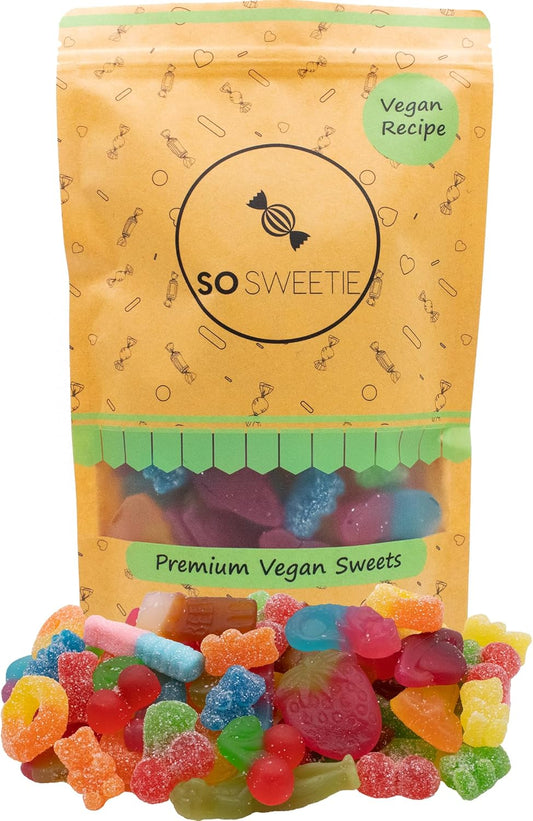 SoSweetie VEGAN Sweets Premium Pick and Mix Sweets in a resealable pouch