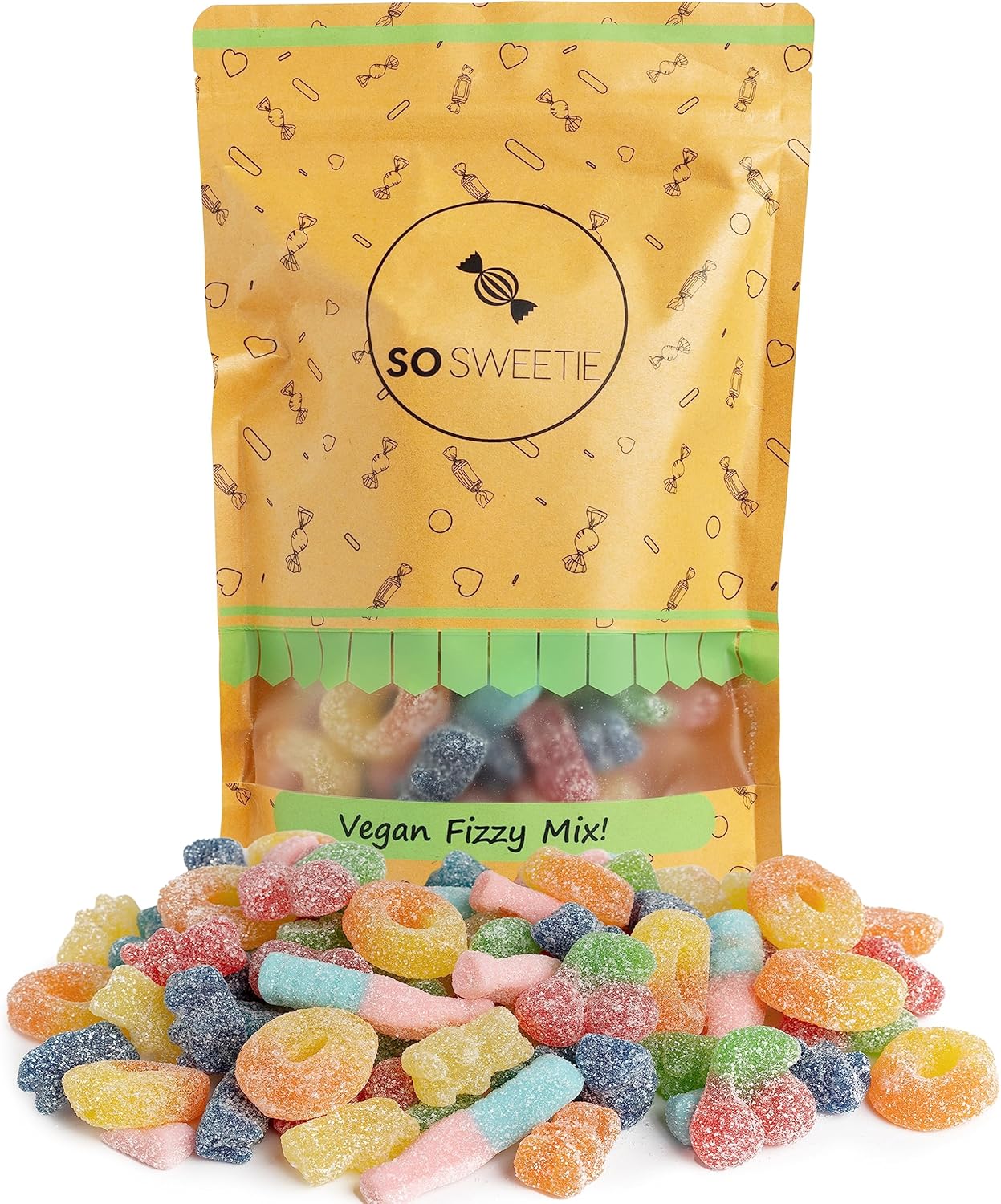 SoSweetie VEGAN Fizzy Sweets Pick and Mix Sweets in a resealable pouch