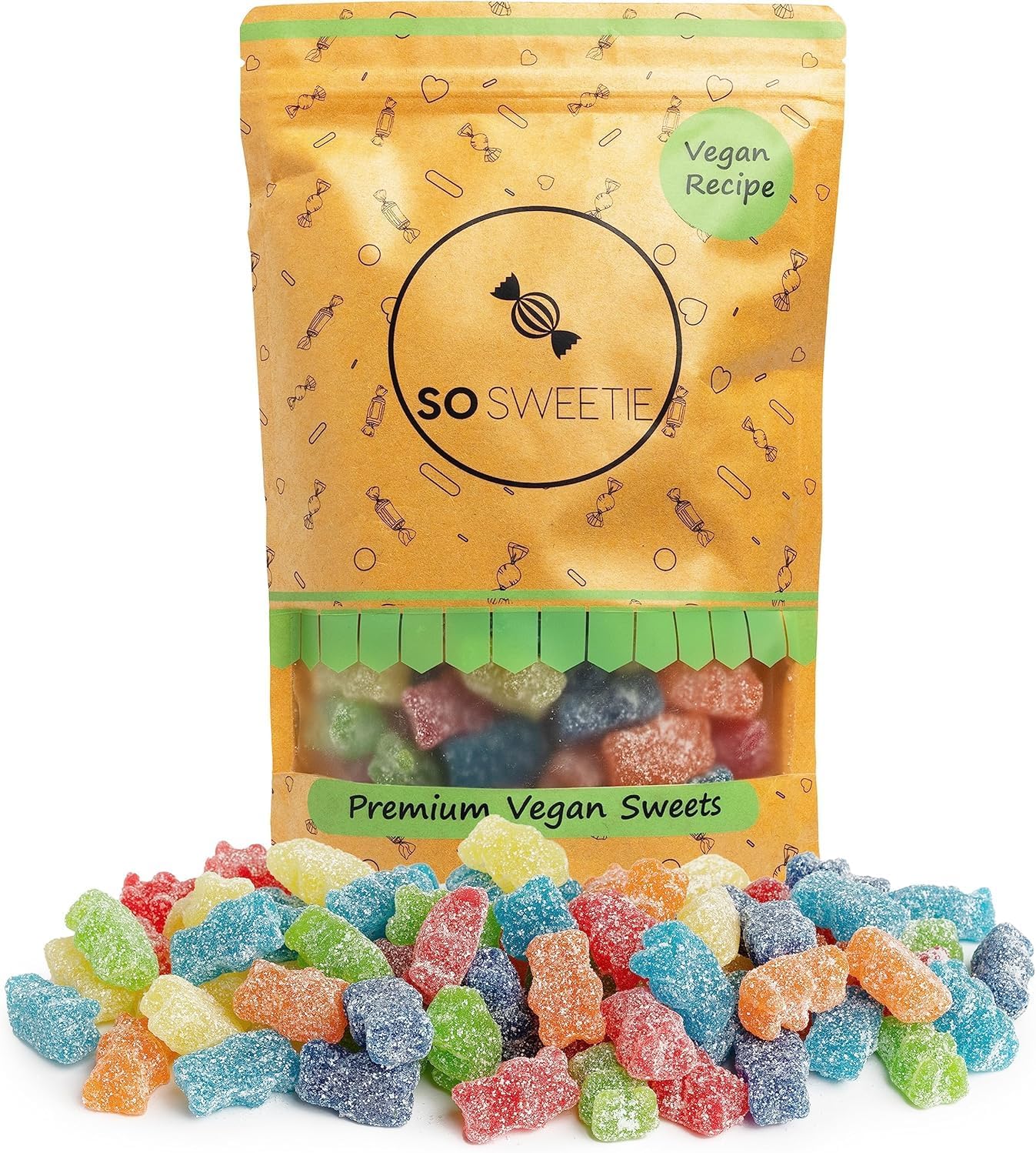 SoSweetie VEGAN Fizzy Gummy Bears | Gummy Sweets in a resealable pouch