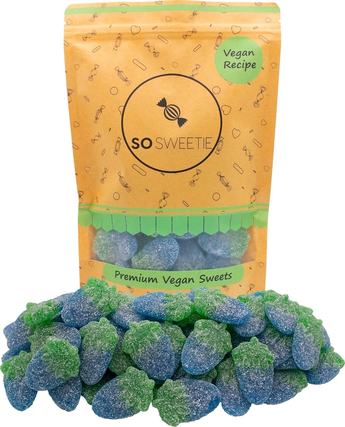 SoSweetie Vegan Fizzy blue raspberry sweets UK | Pick and Mix Sweets for kids | blue sweets