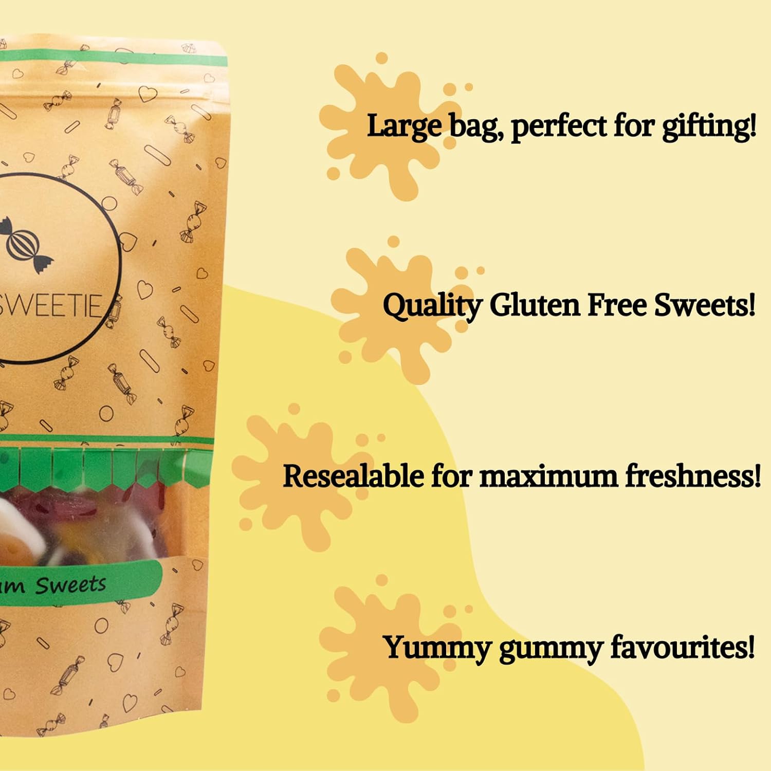 Large 600g Gluten Free Gummies - Party Bag of Dairy and Gluten Free Sweets ñ Great for Birthday Gifts and Other Occasions