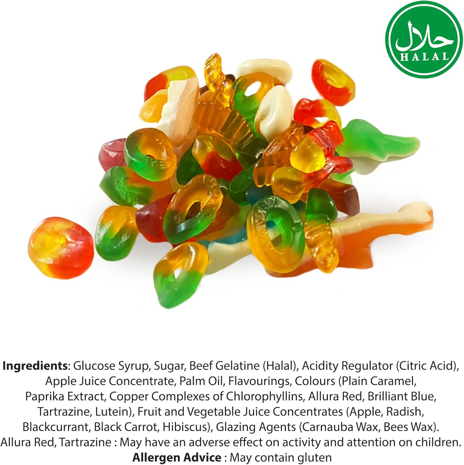 SoSweetie 100% Halal Sweets - Large Retro Candy Sweeties 600g Pouch Gummy Halal Pick and Mix Sweets