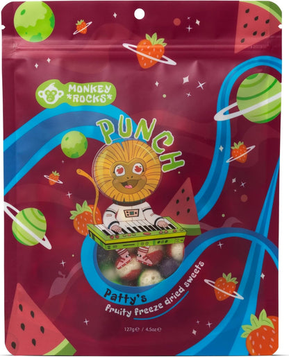 Monkey Rocks Vegan Freeze Dried Sweets – Galactic Fruity Freeze Dried Blast Candy Adventure Inspired by Albert the Space Monkey, Bold and Crunchy Tangy Treats